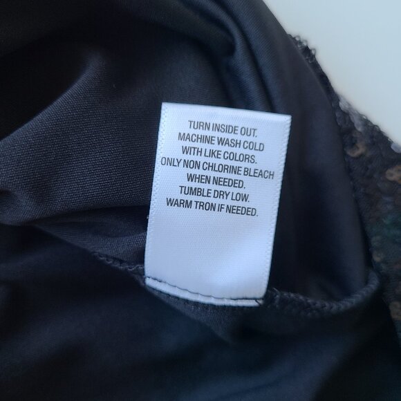 Roz & Ali Sequin Blouse 3X Black Evening Party NYE Pullover V-neck Plus - Picture 9 of 12